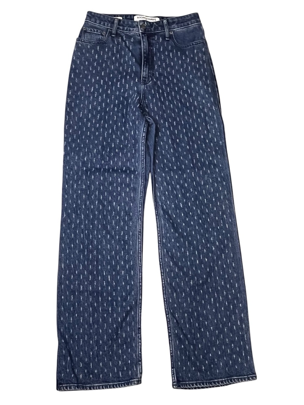 Social Tourist Hollister Ultra High Rise Straight Dot Pattern Jeans Size 4